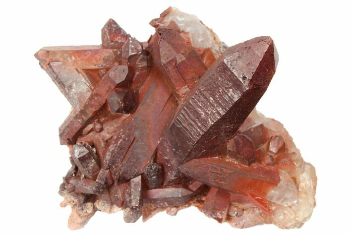 Natural, Red Quartz Crystal Cluster - Morocco #134063